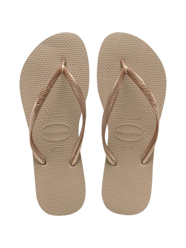נעלי אצבע HAVAIANS סלים ברונזה לנשים