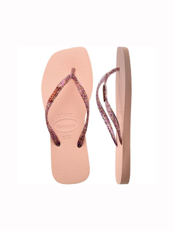 נעלי אצבע HAVAIANS רוז גולד עם נצנצים לנשים