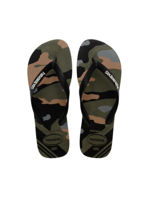 נעלי אצבע HAVAIANS דוגמת קמופלז’ עם לוגו בולט לילדים