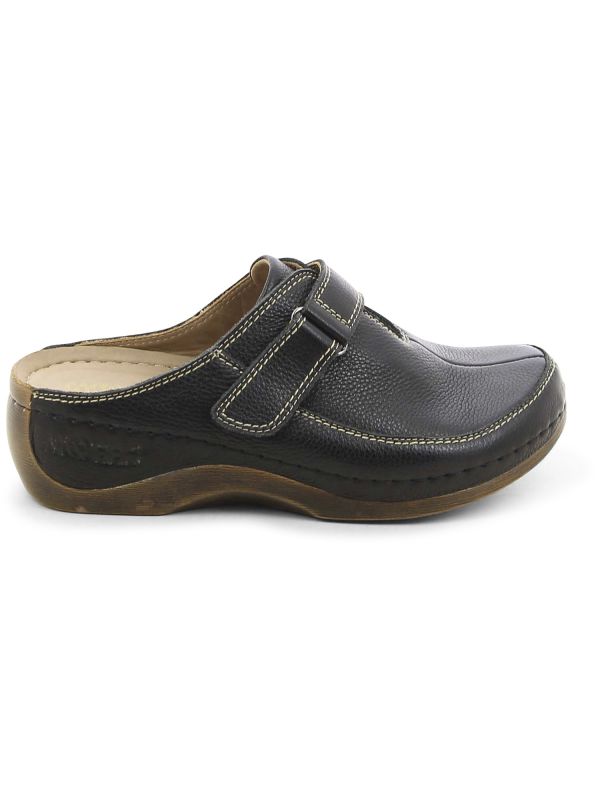 כפכפי נוחות מעור עם רצועת וולקרו לנשים