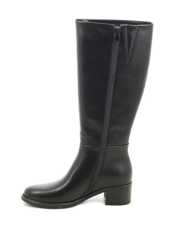 מגפי ברך קלאסיים במראה עור לנשים