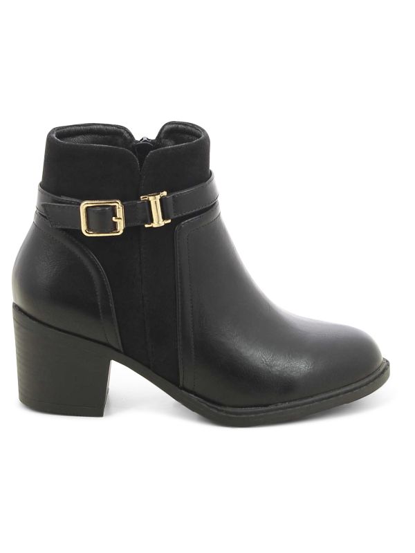 מגפוני עקב עם אבזם מוזהב לנשים