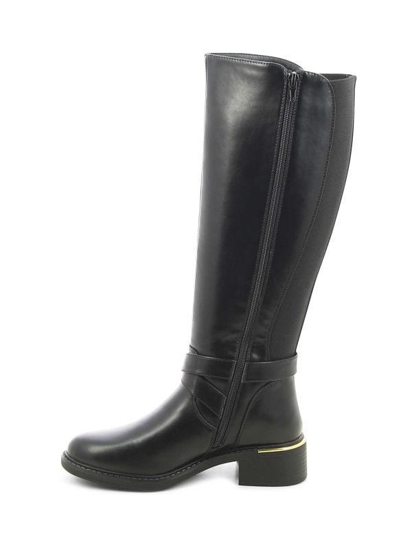 מגפי רכיבה גבוהים עם אבזם מוזהב לנשים