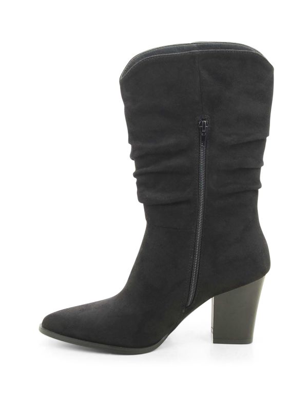 מגפוני עקב בינוני עם כיווצים לנשים