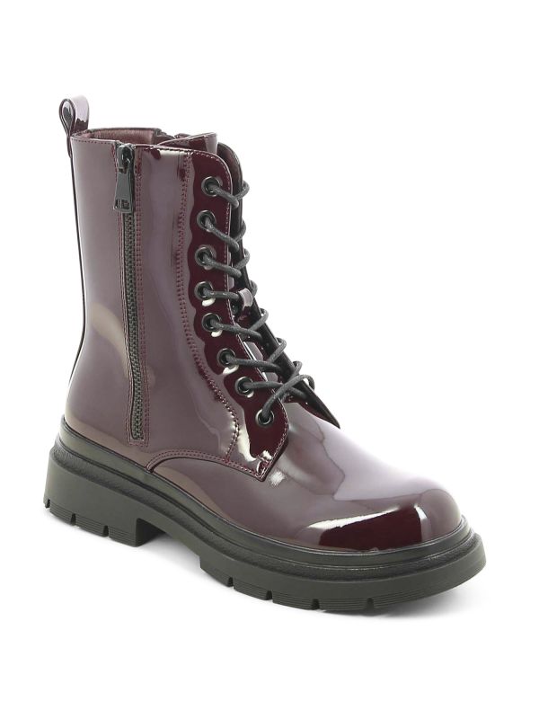 מגפוניים צבאיים בגימור מבריק לנשים