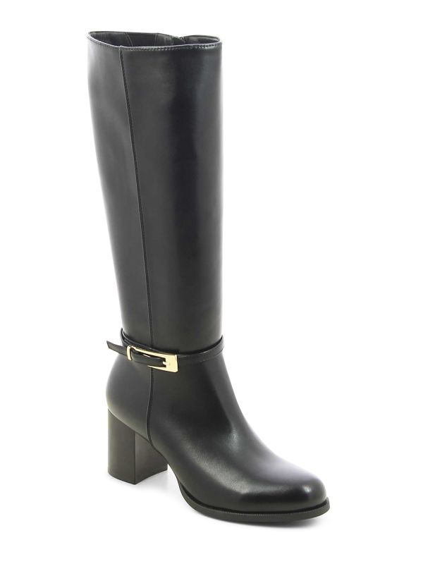 מגפי עקב אלגנטיים עם אבזם מוזהב לנשים