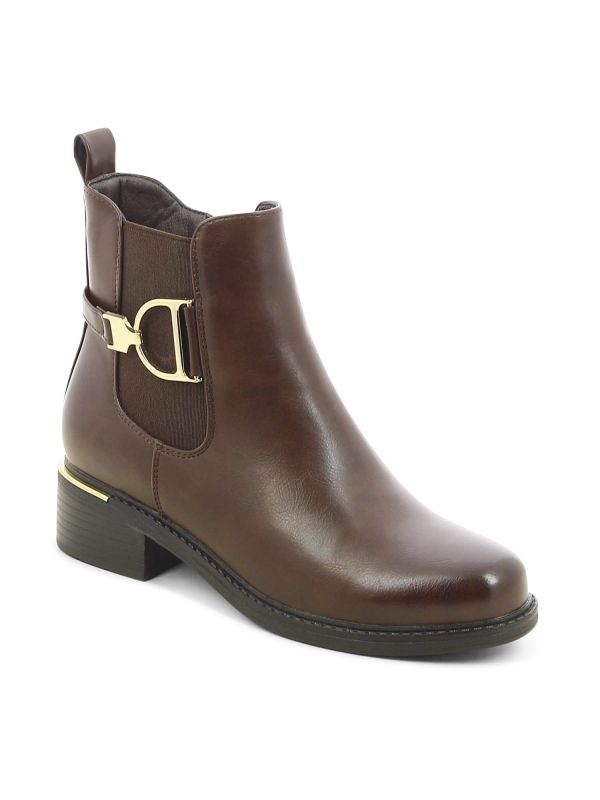 מגפונים שטוחים עם אבזם מוזהב לנשים