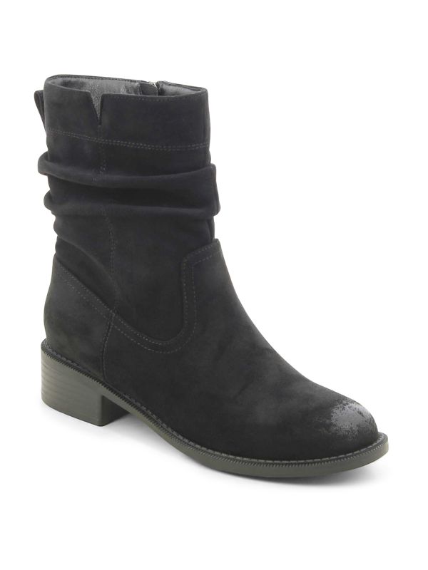 מגפוני נשים מכווצים במראה זמש