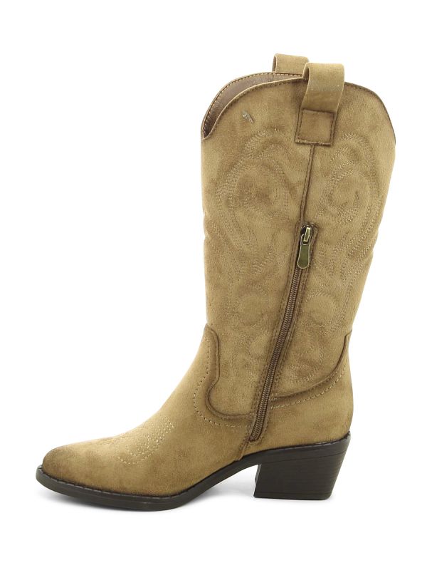 מגפי בוקרים קלאסיים עם עקב עבה לנשים