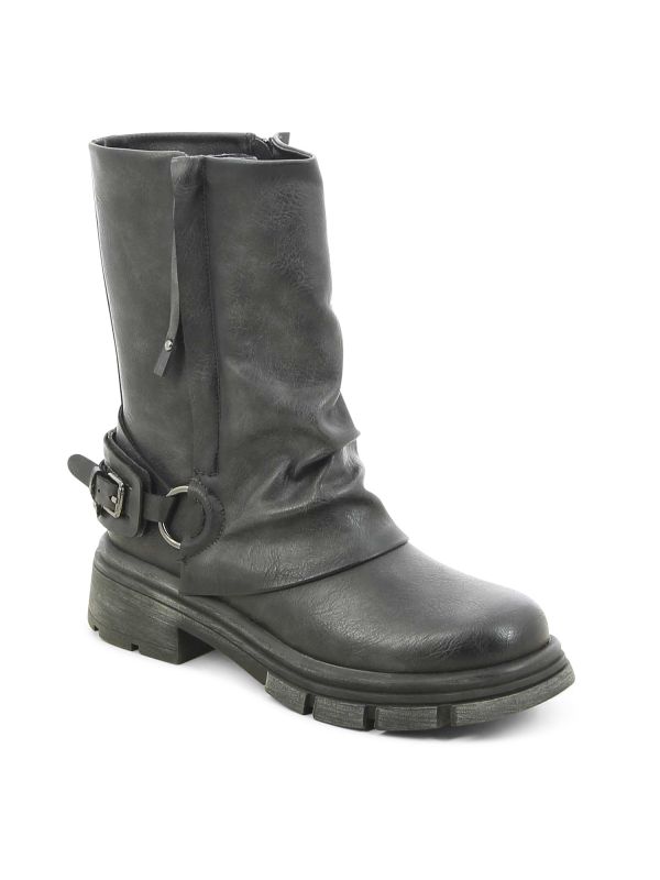 מגפוני בייקר דמוי עור לנשים