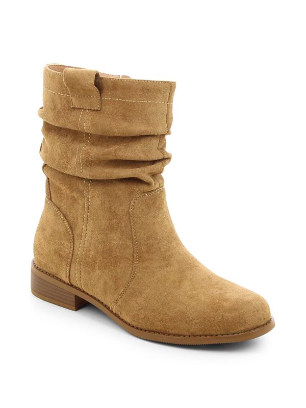 מגפיים שטוחים עם קפלים