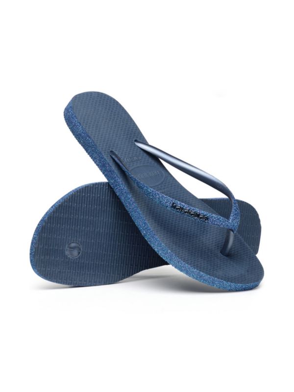 נעלי אצבע HAVAIANS סלים כחול נצנצים לנשים
