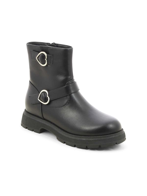 מגפיים עם אבזמים בצורת לב לילדות