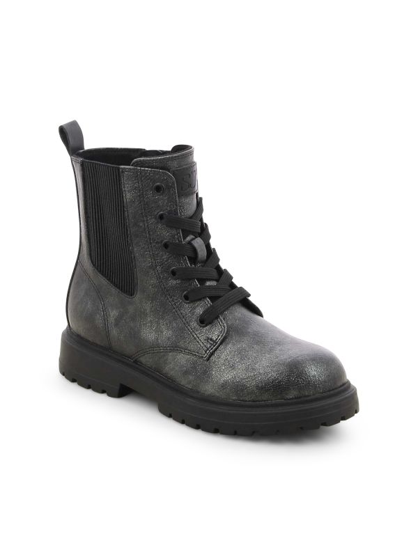 נעליים צבאיות מבריקות דוגמא משופשפת לילדות