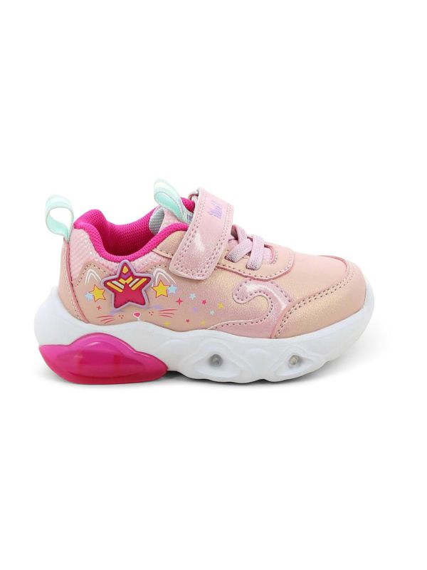 נעלי ספורט ורודות עם סקוץ’ סוליה עבה לילדות