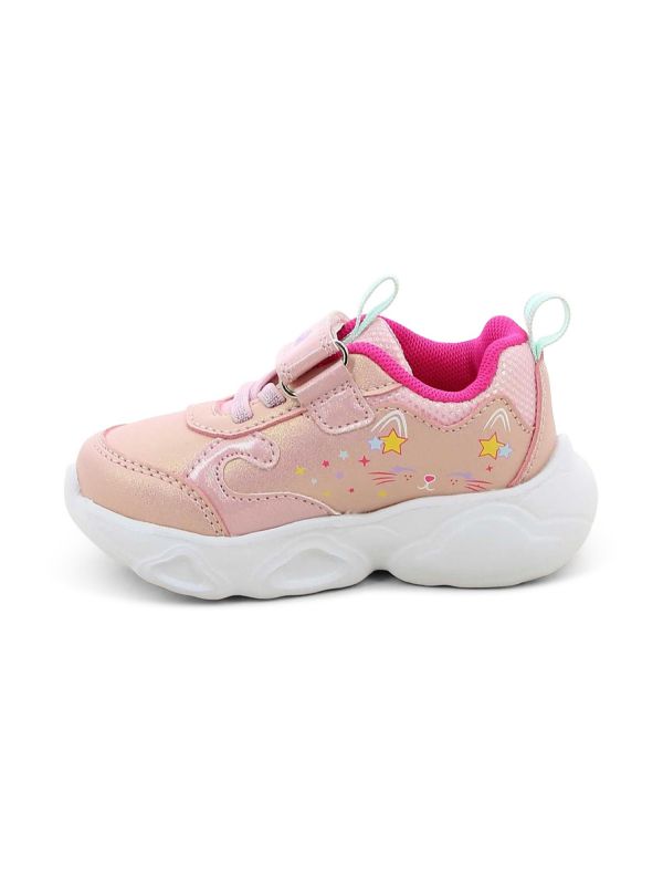 נעלי ספורט ורודות עם סקוץ’ סוליה עבה לילדות