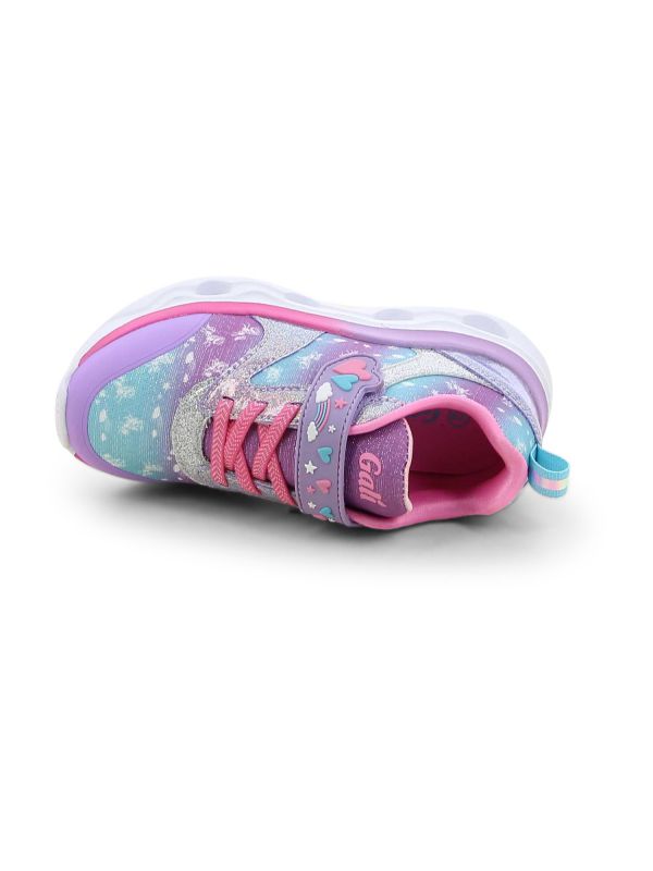 נעלי סניקרס ורודות עם הדפס פרפרים לילדות