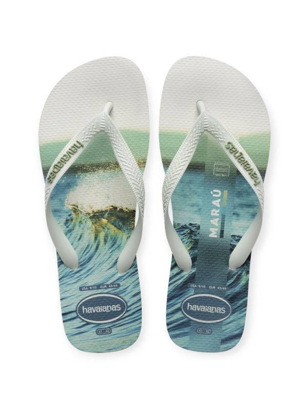 נעלי אצבע Havaianas עם הדפס גל כחול לגברים