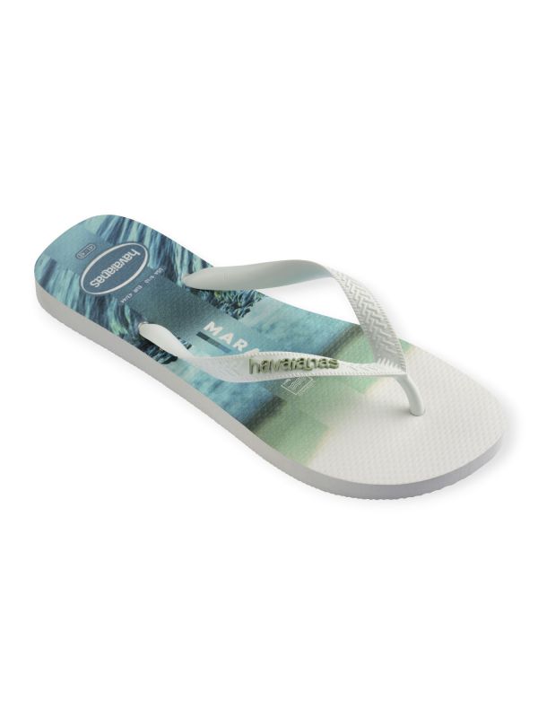נעלי אצבע Havaianas עם הדפס גל כחול לגברים