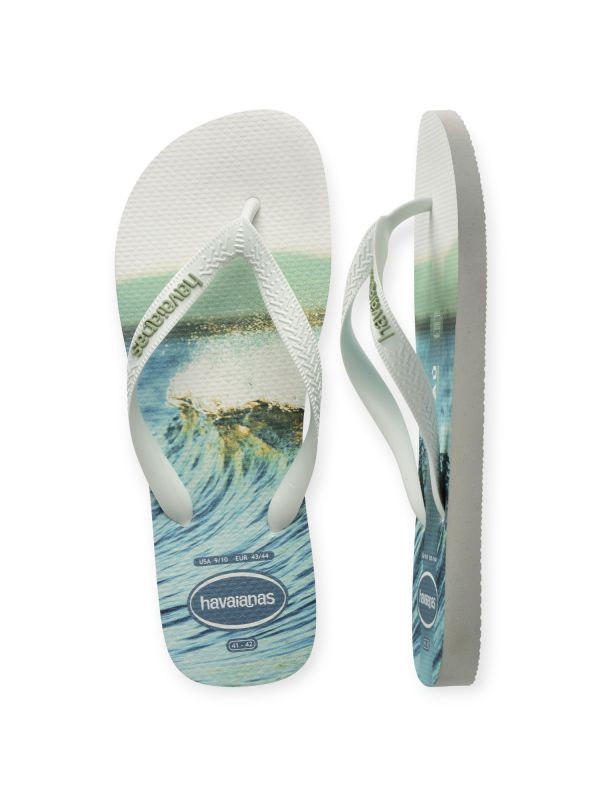 נעלי אצבע Havaianas עם הדפס גל כחול לגברים