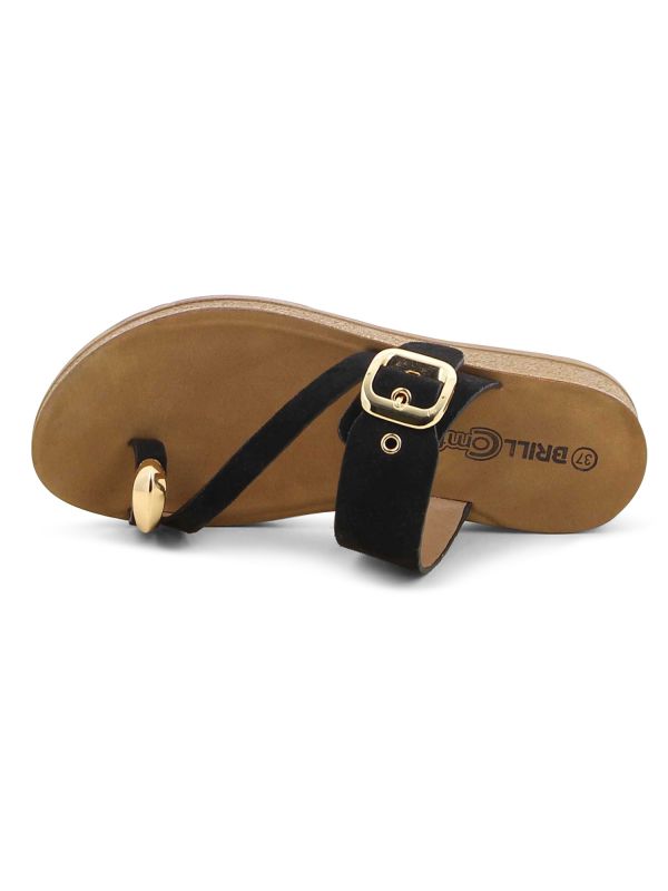 כפכפי אצבע אבזם מוזהב