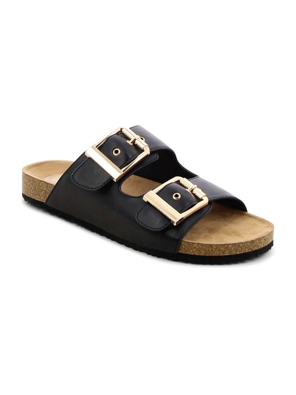 כפכפי נוחות לנשים עם אבזמים כפולים