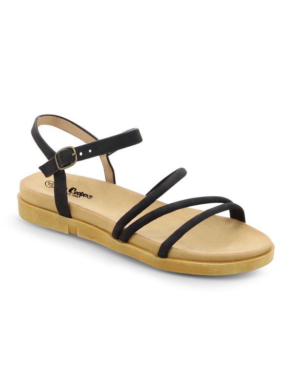 סנדלים שטוחים עם רצועות אלסטיות