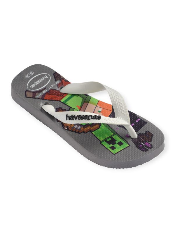 נעלי אצבע Havaianas עם הדפס Minecraft לבנים