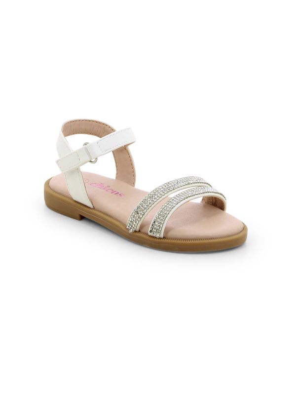 סנדלי נוחות לבנות במראה מנצנץ