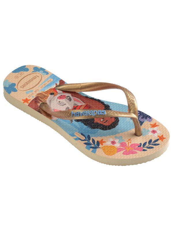 עלי אצבע Havaianas סלים עם הדפס נסיכות דיסני לבנות