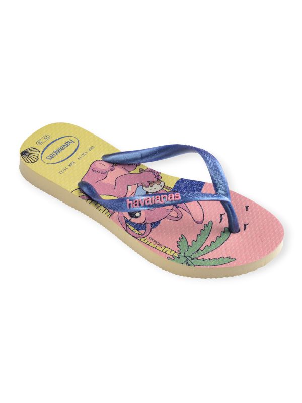 נעלי אצבע Havaianas סלים עם הדפס נסיכות דיסני לבנות